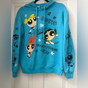 Kids Powerpuff Girls Turquoise Pullover Hoodie